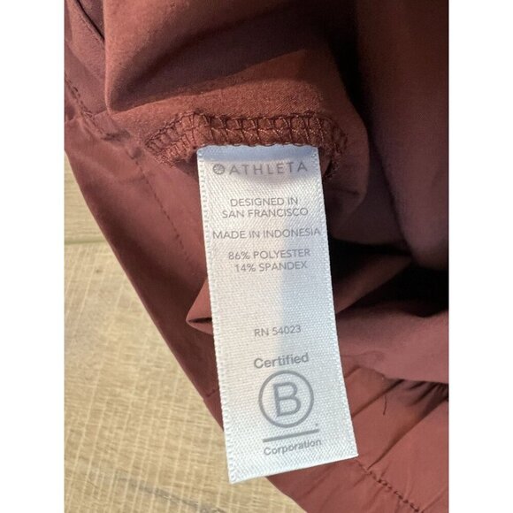 Athleta Skyline Pant II Paperbag Belted Trouser Sz 6 Cognac Brown Career Casual - Picture 3 of 12